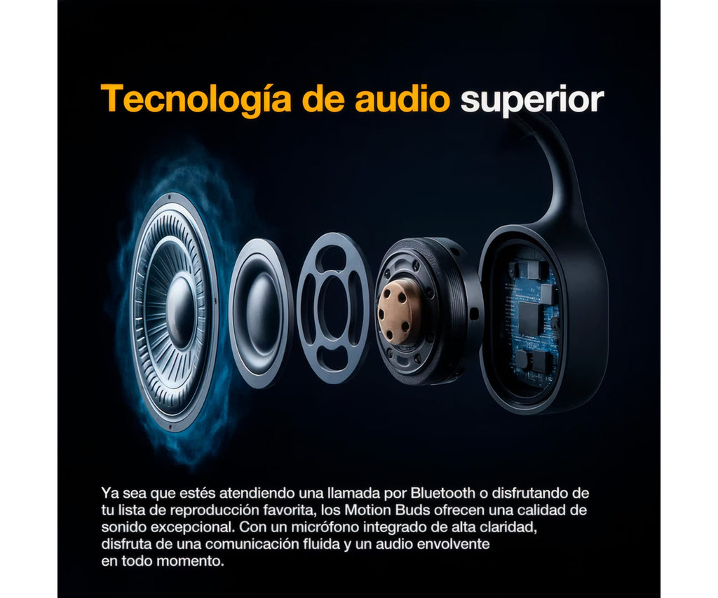 AGM MOTION BUDS BLANCO + NARANJA / AURICULARES DE CONDUCCIÓN ÓSEA INALÁMBRICOS - detalle