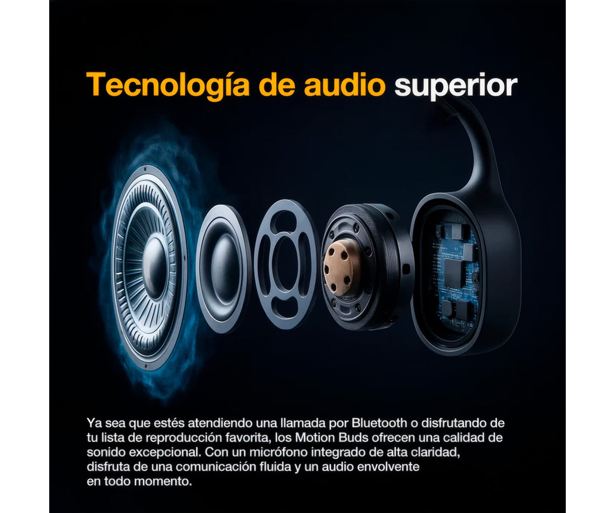 AGM MOTION BUDS BLANCO + NARANJA / AURICULARES DE CONDUCCIÓN ÓSEA INALÁMBRICOS - detalle