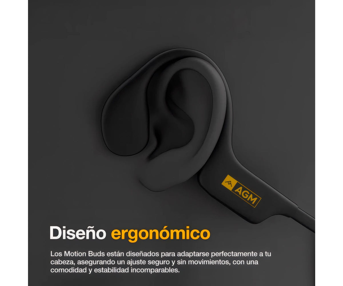 AGM MOTION BUDS BLANCO + NARANJA / AURICULARES DE CONDUCCIÓN ÓSEA INALÁMBRICOS - detalle