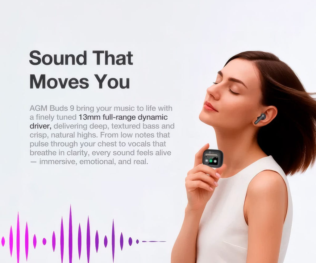 AGM BUDS 9 NEGRO / AURICULARES INEAR TRUE WIRELESS - detalle