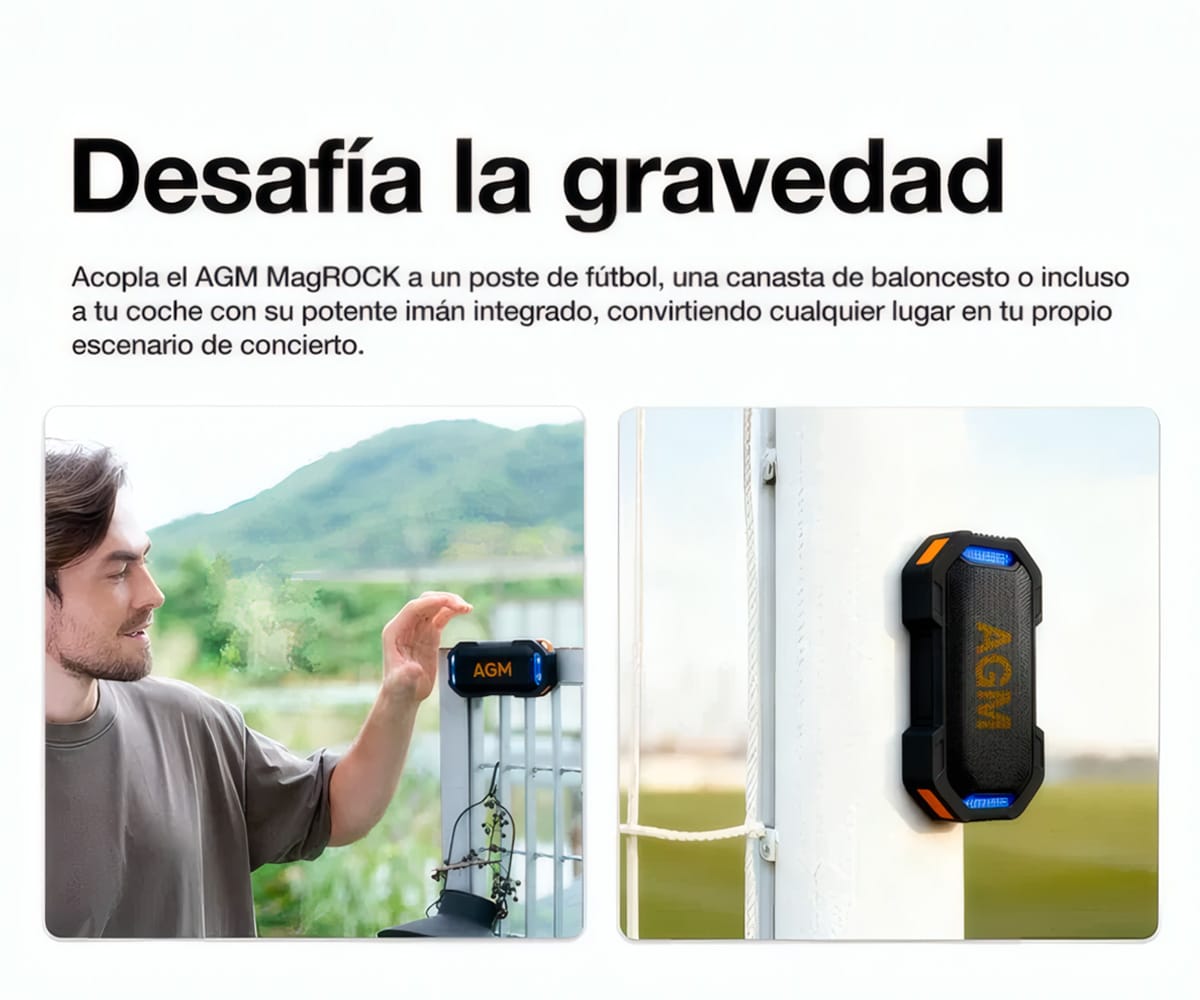 AGM MAG ROCK NEGRO / ALTAVOZ BLUETOOTH MAGNÉTICO - detalle