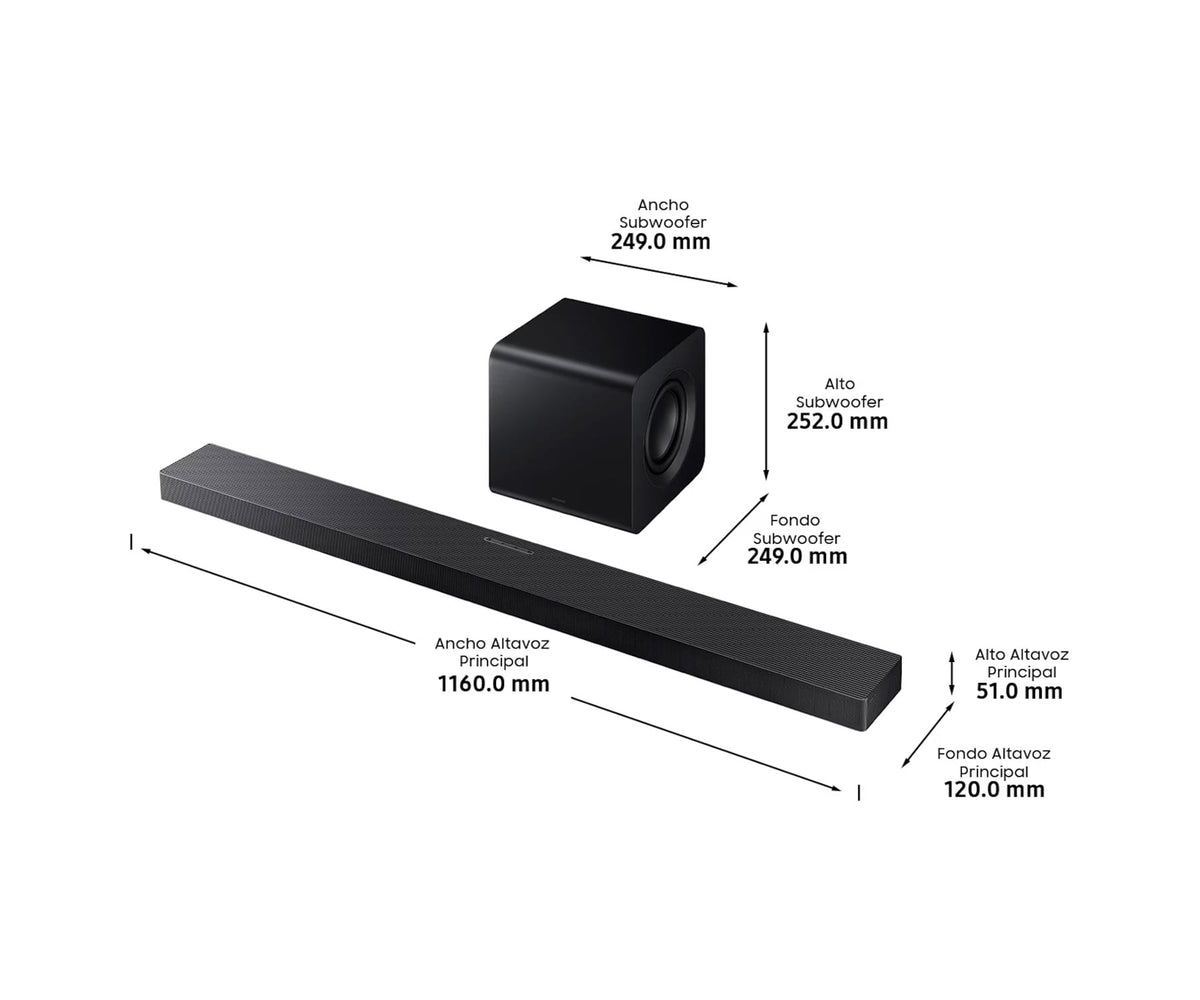 SAMSUNG HW-QS700F NEGRO / BARRA DE SONIDO SERIE Q 3.1.2 CON SUBWOOFER Y DOLBY ATMOS 2025 - detalle
