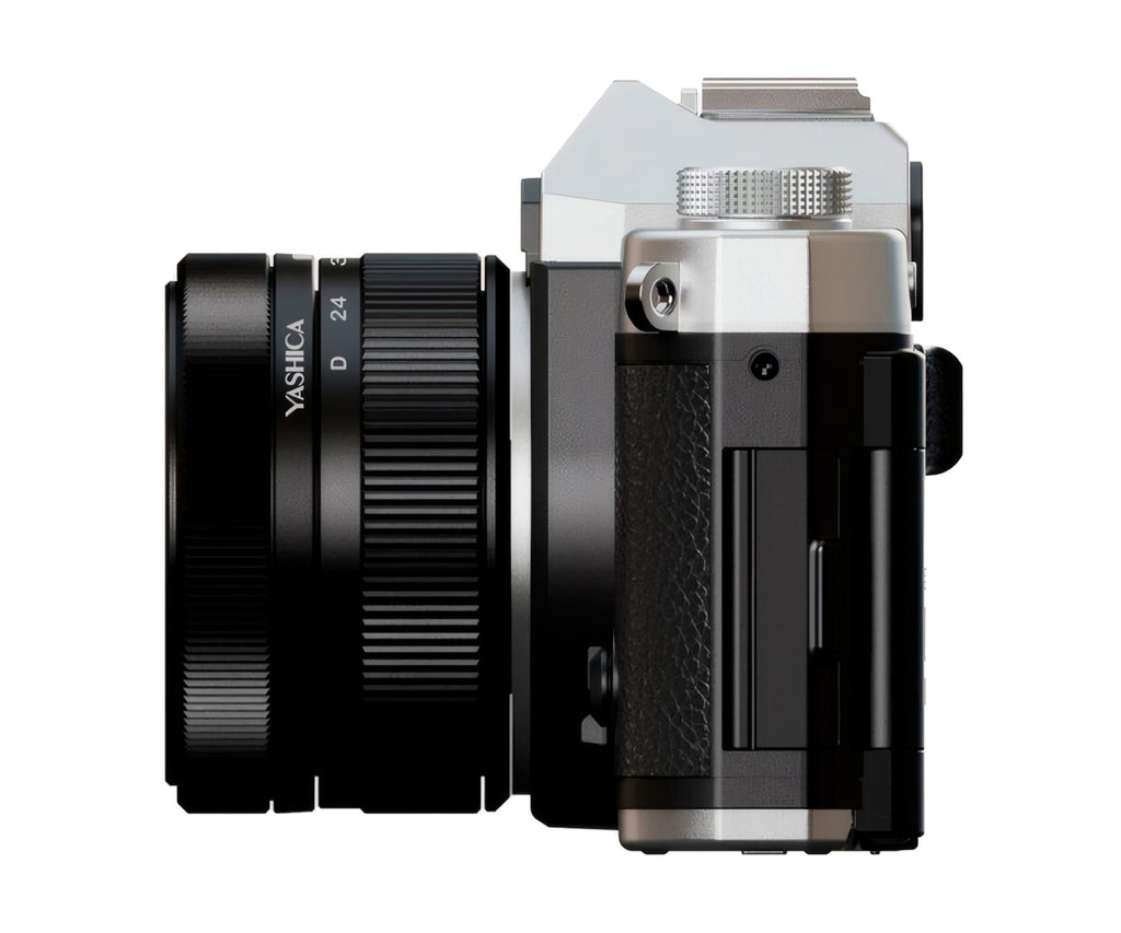 YASHICA FX-D 100 SILVER / CÁMARA DIGITAL DE SIMULACIÓN DE PELÍCULA CON ZOOM 3X - detalle