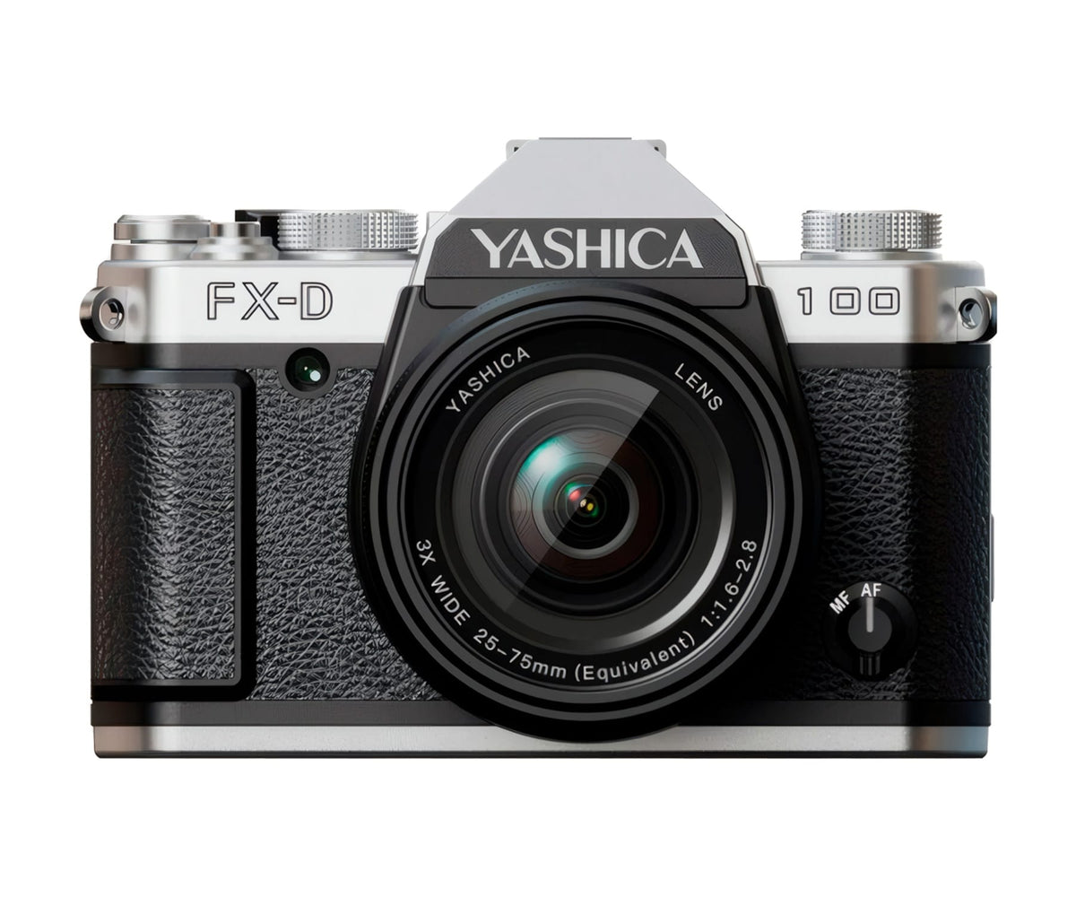 YASHICA FX-D 100 SILVER / CÁMARA DIGITAL DE SIMULACIÓN DE PELÍCULA CON ZOOM 3X