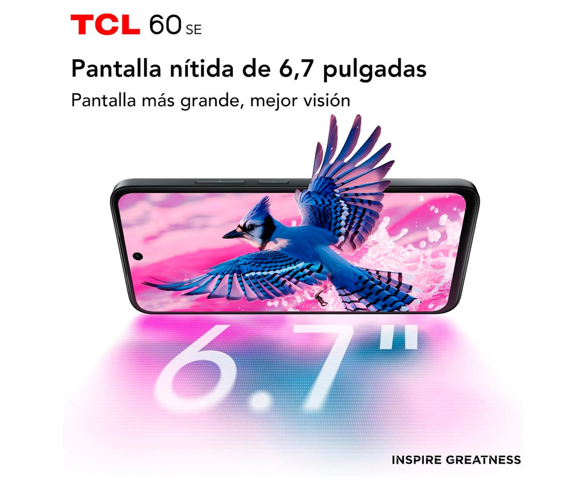 TCL 60 SE OBSIDIAN BLACK / 8+512GB / 6.67" HD+ 90HZ - detalle