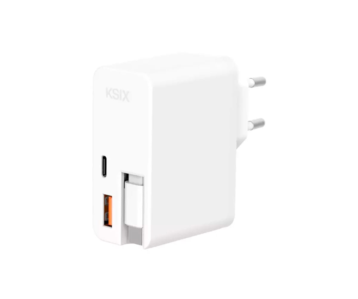 KSIX BCD65WB01 BLANCO / CARGADOR ULTRARRÁPIDO 65W CON USB-C POWER DELIVERY - detalle