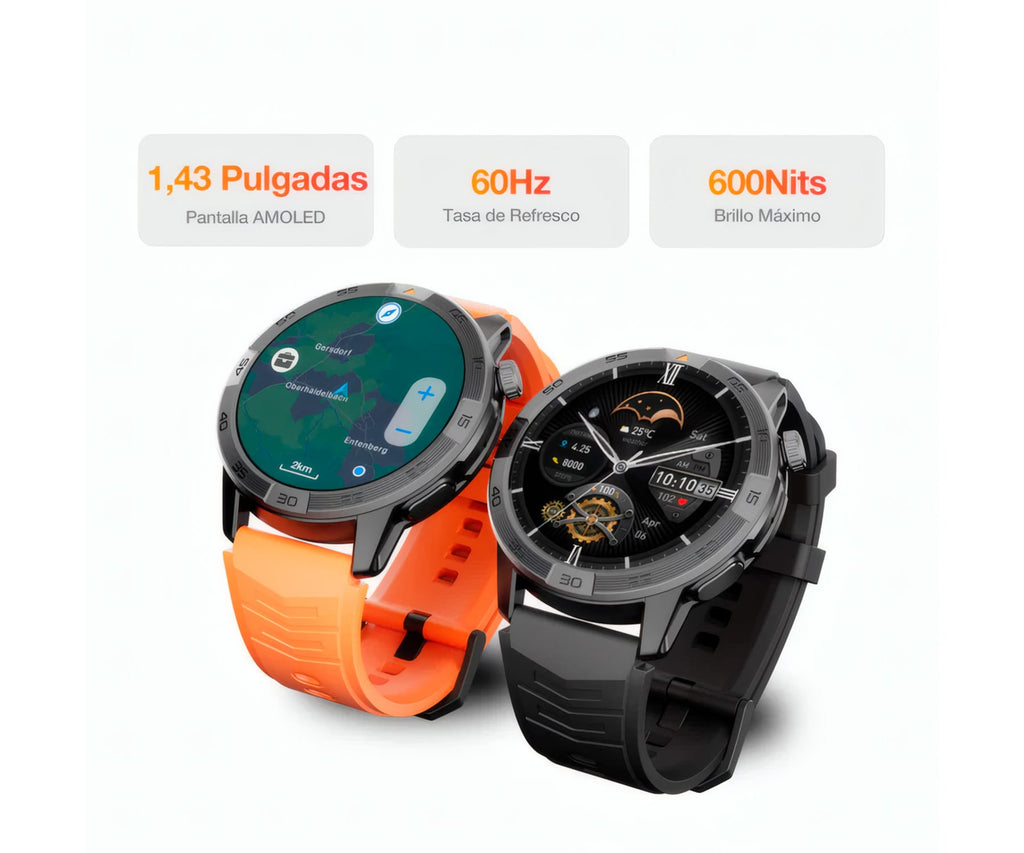 AGM LEGION PRO BLACK / SMARTWATCH 1.43" / GPS - detalle