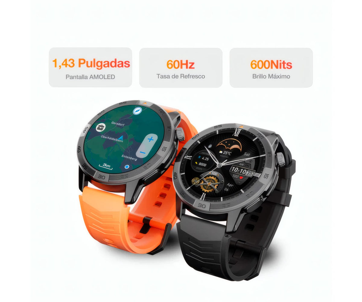 AGM LEGION PRO BLACK / SMARTWATCH 1.43" / GPS - detalle