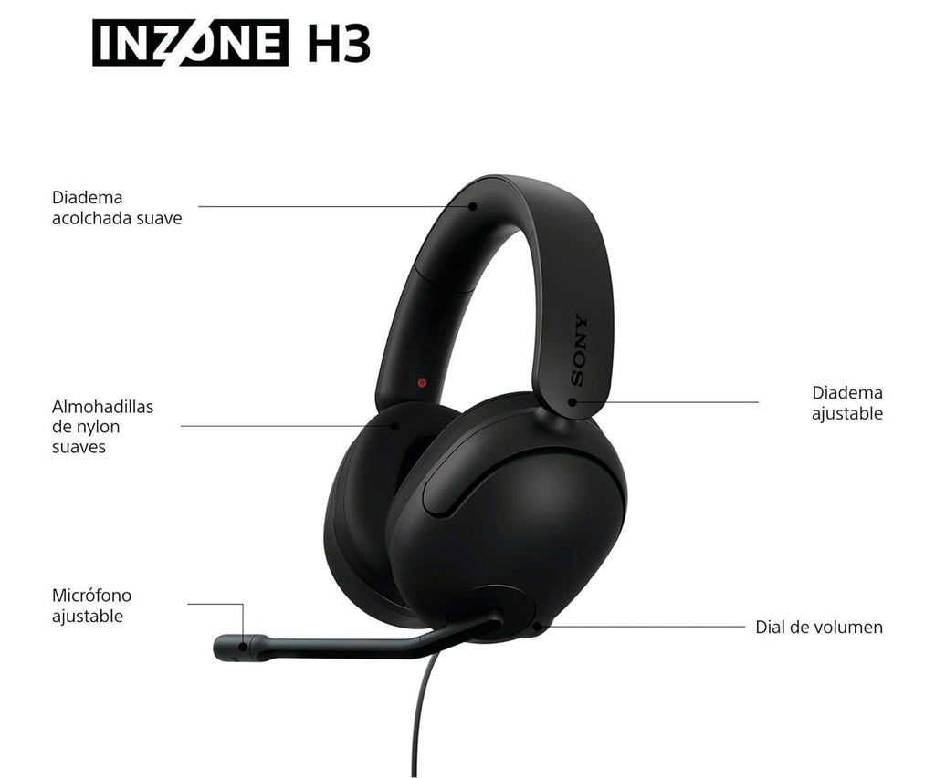 SONY INZONE H3 BLACK / AURICULARES PARA GAMING CON CABLE - detalle