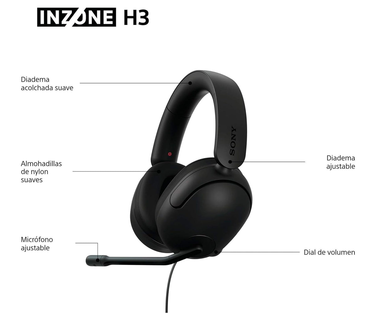 SONY INZONE H3 BLACK / AURICULARES PARA GAMING CON CABLE - detalle
