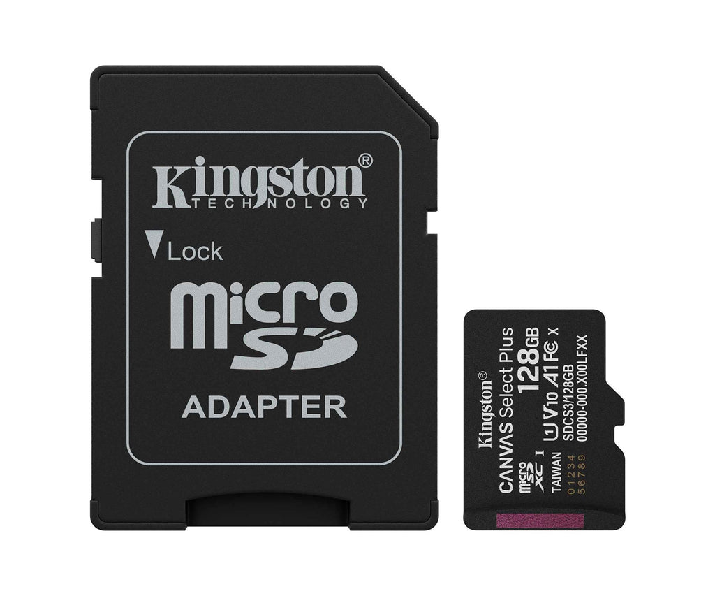 KINGSTON CANVAS SELECT PLUS 128GB NEGRO/ TARJETA DE MEMORIA MICROSD CANVAS SELECT PLUS, CATEGORÍA 10 UHS-I
