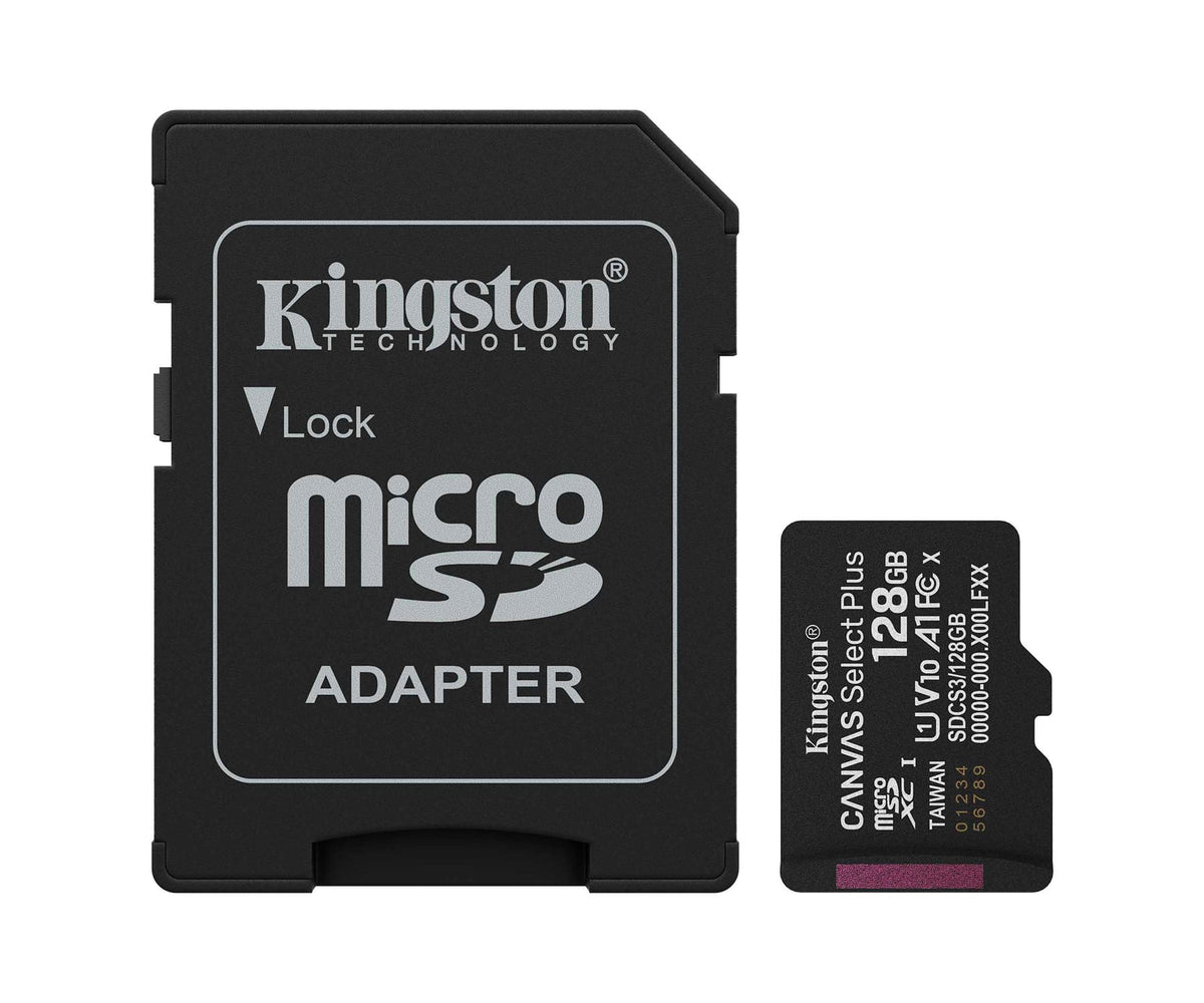 KINGSTON CANVAS SELECT PLUS 128GB NEGRO/ TARJETA DE MEMORIA MICROSD CANVAS SELECT PLUS, CATEGORÍA 10 UHS-I