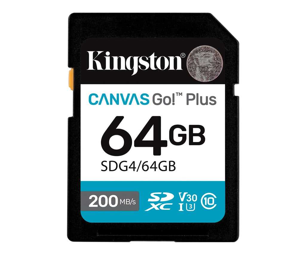 KINGSTON CANVAS GO! PLUS 64GB NEGRO/ TARJETA DE MEMORIA SD / CATEGORÍA 10 SDG4 - UHS-I