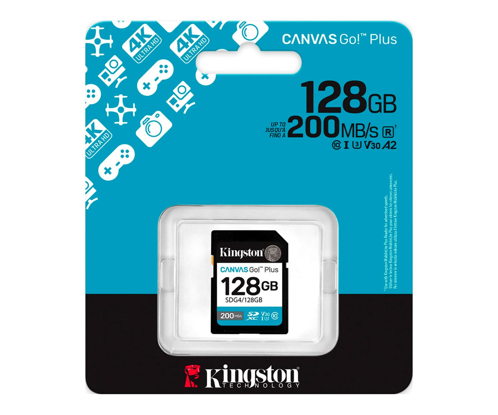 KINGSTON CANVAS GO! PLUS 128GB NEGRO/ TARJETA DE MEMORIA SD / CATEGORÍA 10 SDG4 - UHS-I - detalle