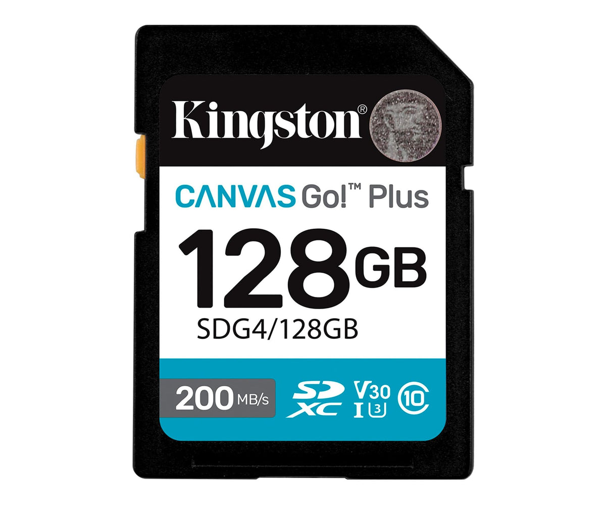KINGSTON CANVAS GO! PLUS 128GB NEGRO/ TARJETA DE MEMORIA SD / CATEGORÍA 10 SDG4 - UHS-I