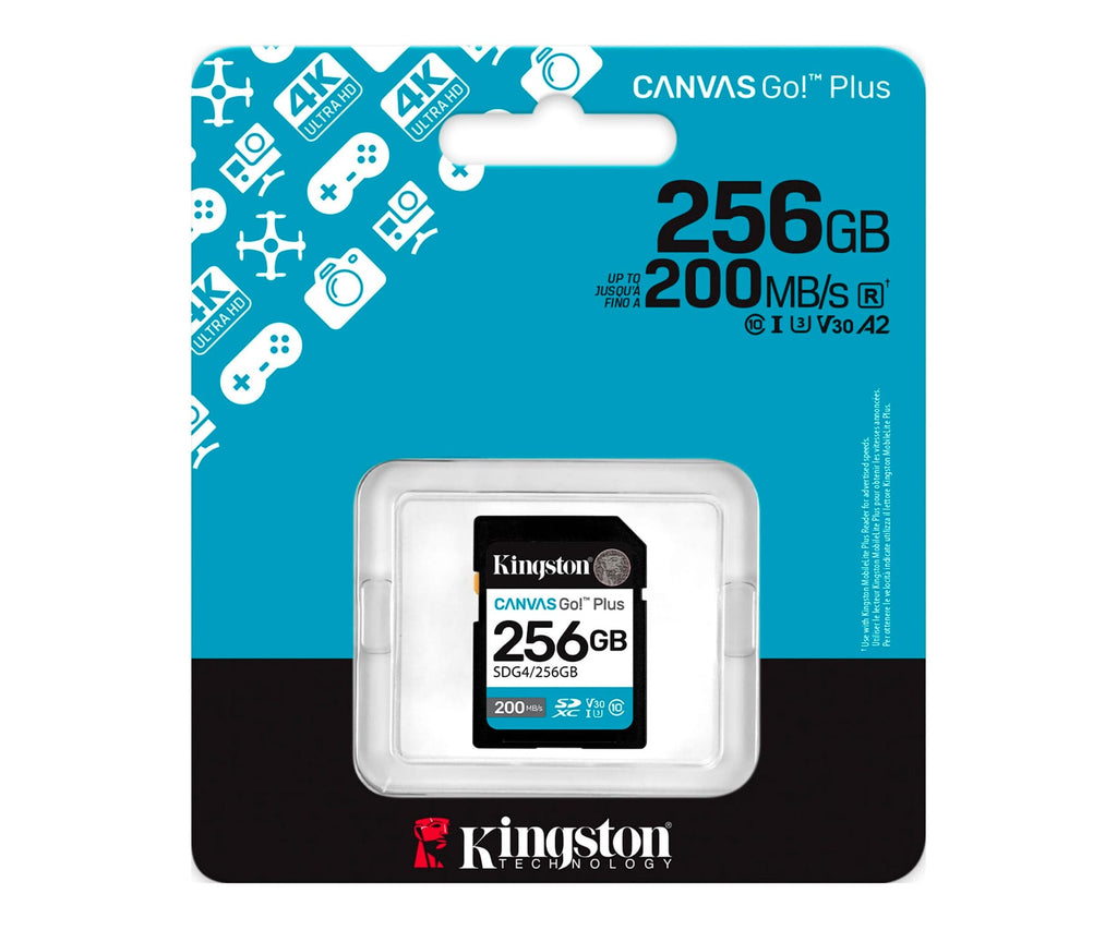 KINGSTON CANVAS GO! PLUS 256GB NEGRO/ TARJETA DE MEMORIA SD / CATEGORÍA 10 SDG4 - UHS-I - detalle
