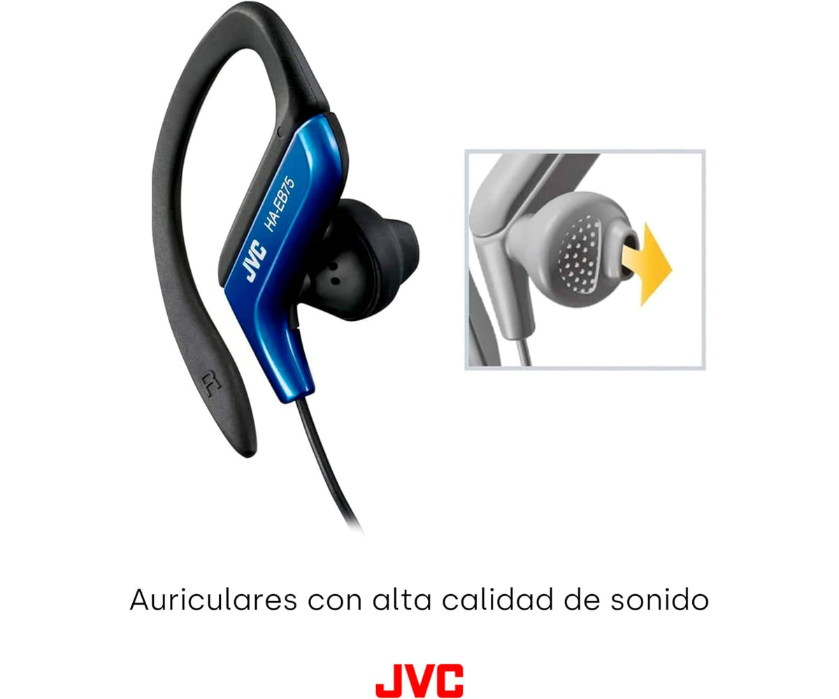 JVC HA-EB75 BLUE / AURICULARES DEPORTIVOS CON GANCHO DE SUJECIÓN AJUSTABLE - detalle