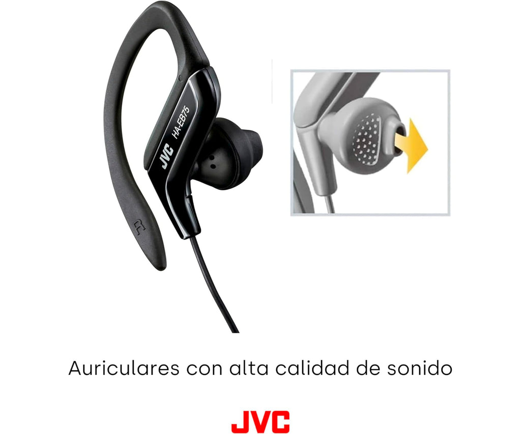 JVC HA-EB75 BLACK / AURICULARES DEPORTIVOS CON GANCHO DE SUJECIÓN AJUSTABLE - detalle