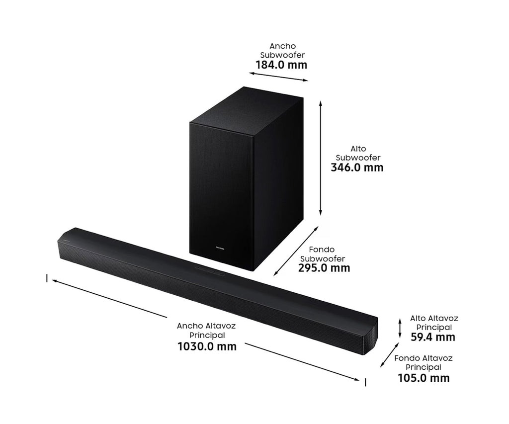 SAMSUNG HW-B650F BLACK / BARRA DE SONIDO B650F SERIE B 3.1 CON SUBWOOFER Y DOLBY 5.1 2025 - detalle