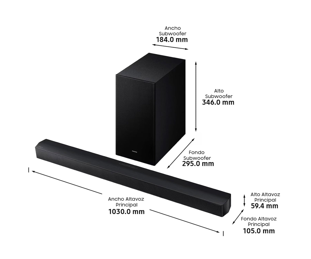 SAMSUNG HW-B650F BLACK / BARRA DE SONIDO B650F SERIE B 3.1 CON SUBWOOFER Y DOLBY 5.1 2025 - detalle