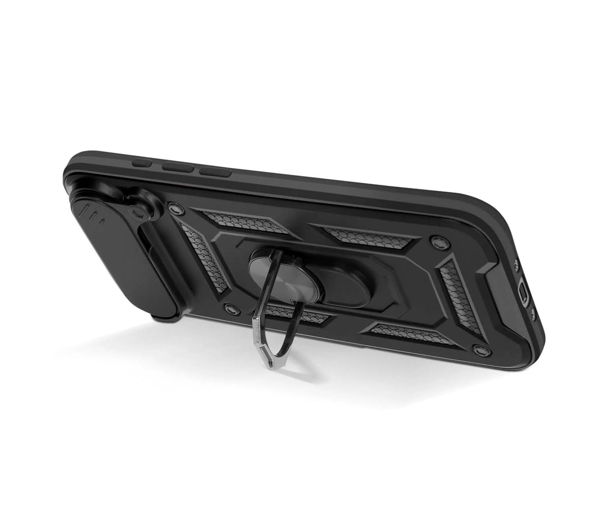 JC TRASERA CON ANILLO DE SOPORTE + PROTECTOR DE CÁMARA NEGRO / APPLE IPHONE AIR - detalle