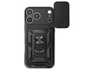 JC TRASERA CON ANILLO DE SOPORTE + PROTECTOR DE CÁMARA NEGRO / APPLE IPHONE 17 PRO