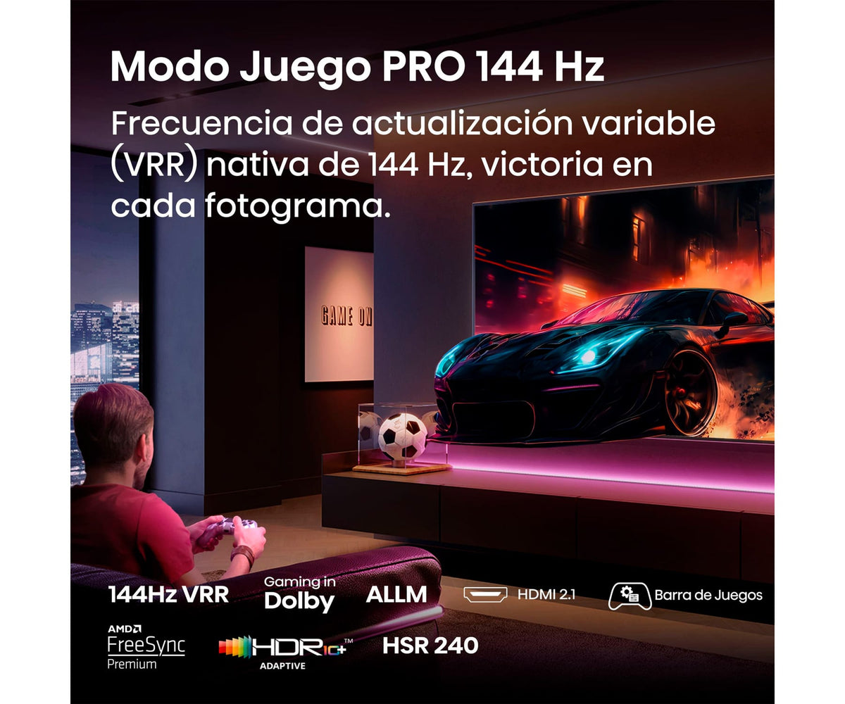 HISENSE 100E7Q PRO / TELEVISOR SMART TV 100" QLED UHD 4K / HDR / 144HZ - detalle