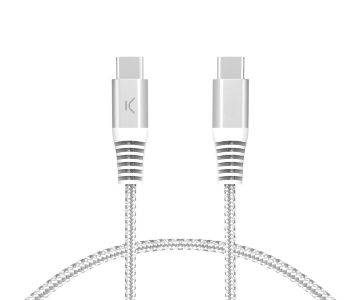 KSIX BXCUCC2T2 BLANCO / CABLE DE CARGA Y DATOS 2 METROS / USB-C A USB-C / CARGA ULTRARRÁPIDA 60W