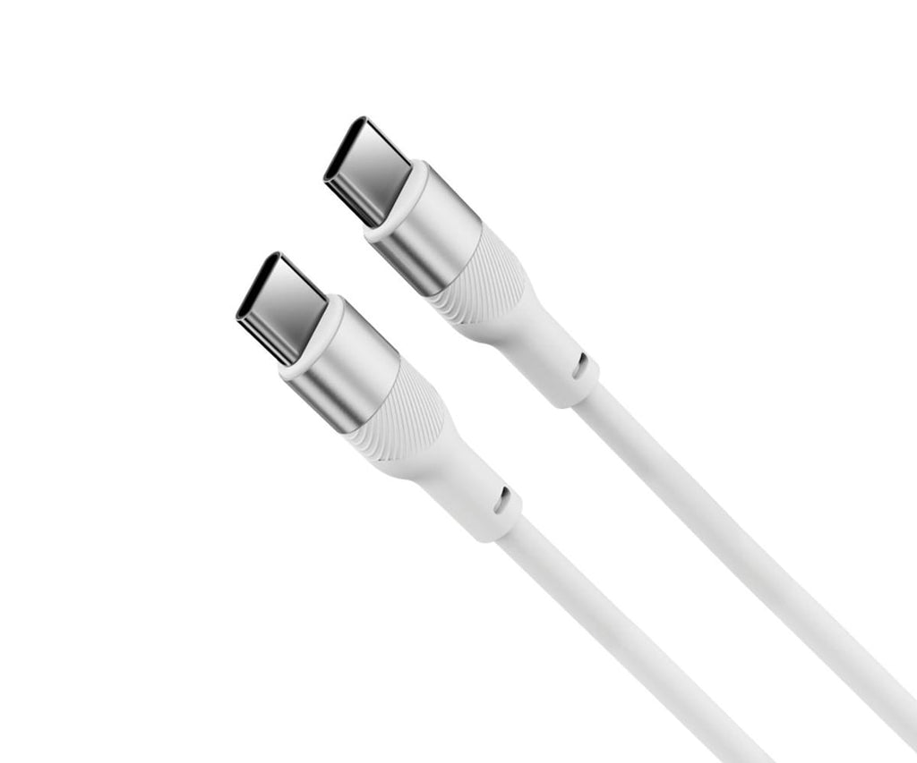 KSIX BCL060WAS01 BLANCO / CABLE DE CARGA Y DATOS 1 METRO / USB-C A USB-C / CARGA ULTRARRÁPIDA 60W