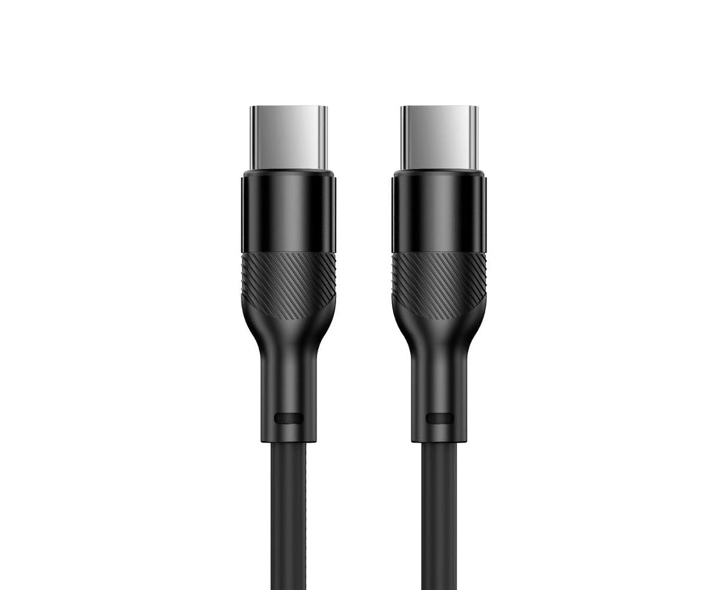 KSIX BCL060WAS02 NEGRO / CABLE DE CARGA Y DATOS 1 METRO / USB-C A USB-C / CARGA ULTRARRÁPIDA 60W - detalle