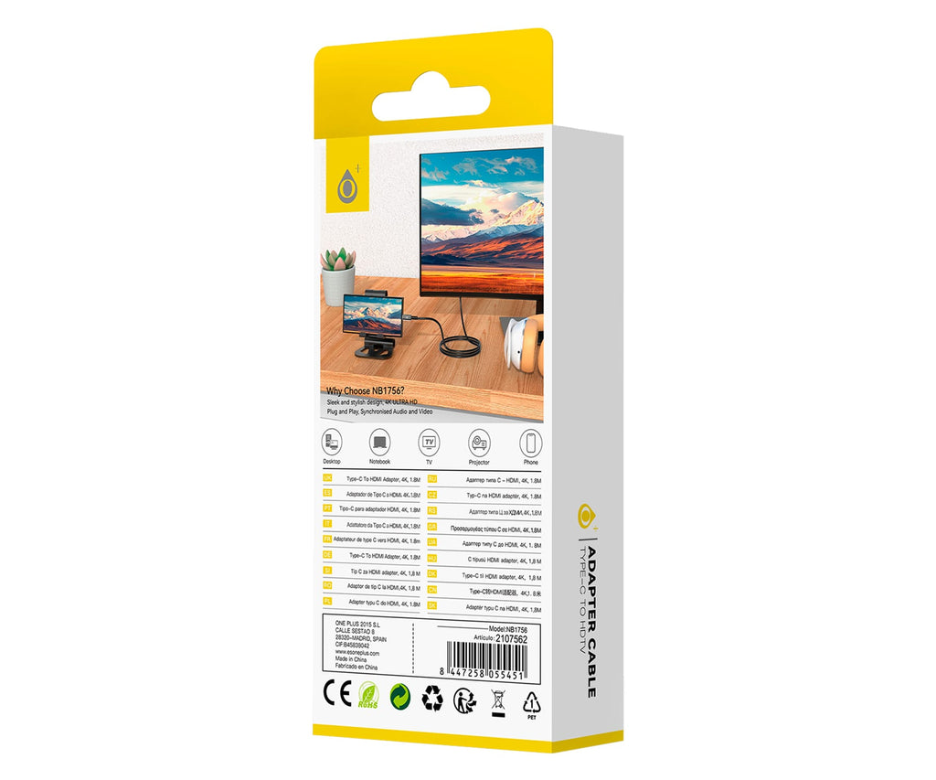JC NB1756 NEGRO / ADAPTADOR DE USB-C (MACHO) A HDMI - detalle