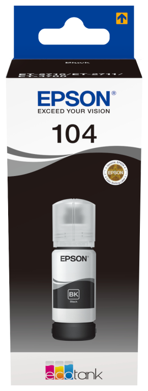 Epson 104 EcoTank Black ink bottle - detalle