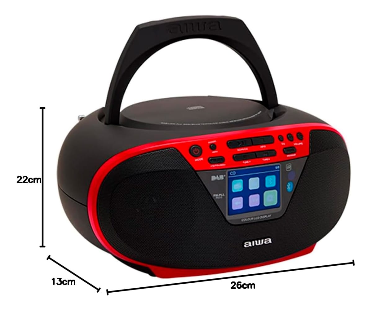 AIWA BBTU-500DAB ROJO / RADIO CD PORTÁTIL - detalle