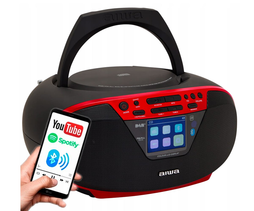 AIWA BBTU-500DAB ROJO / RADIO CD PORTÁTIL - detalle