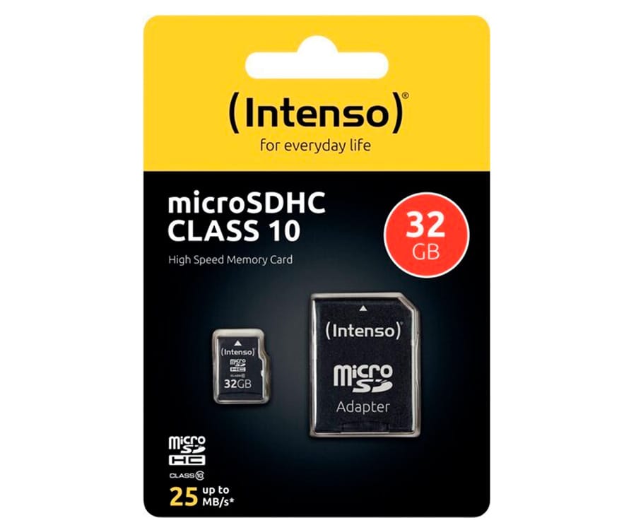 INTENSO MICROSD 32GB NEGRO/ TARJETA DE MEMORIA MICROSD, CATEGORÍA 10 C/ADPATADOR, 20/12MB/S - detalle