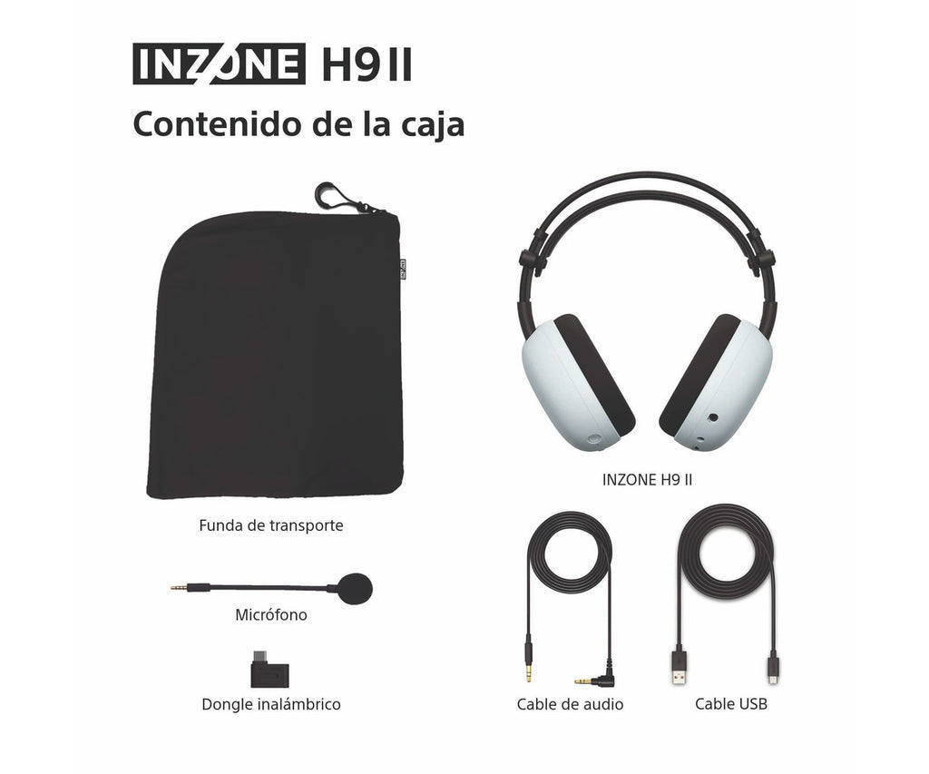 SONY INZONE H9 II BLANCO / AURICULARES INALÁMBRICOS PARA GAMING CON NOISE CANCELLING - detalle