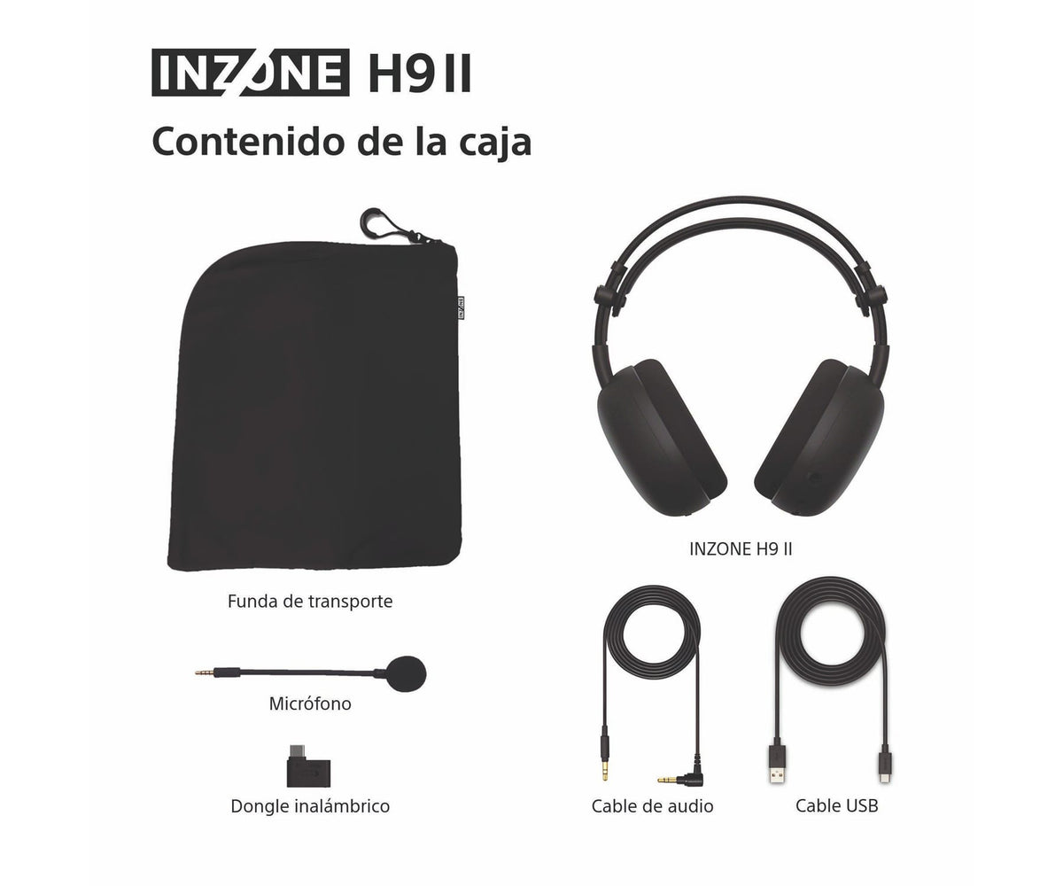 SONY INZONE H9 II NEGRO / AURICULARES INALÁMBRICOS PARA GAMING CON NOISE CANCELLING - detalle