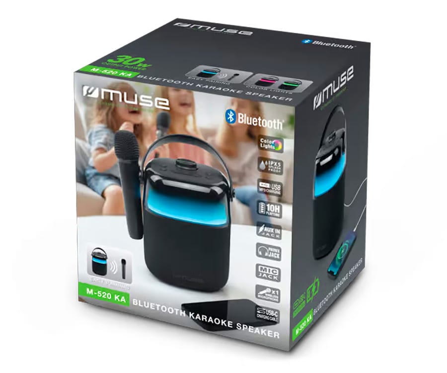 MUSE M-520 KA BLACK / ALTAVOZ PORTÁTIL KARAOKE - detalle