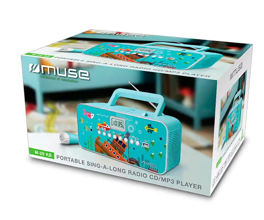 MUSE M-29 KB / RADIO PORTÁTIL CD CON MICRÓFONO - detalle