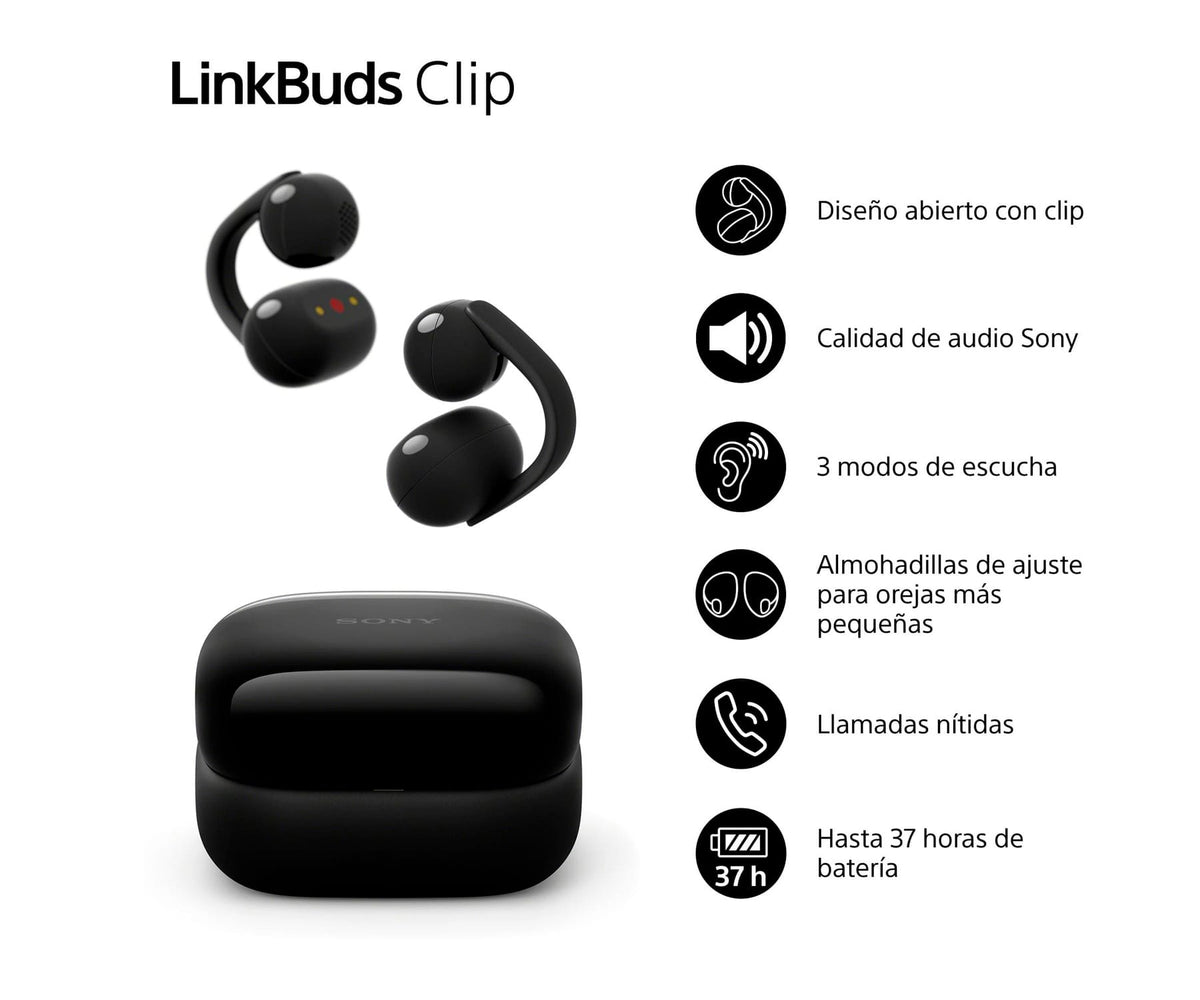 SONY LINKBUDS CLIP NEGRO / AURICULARES INEAR TRUE WIRELESS - detalle