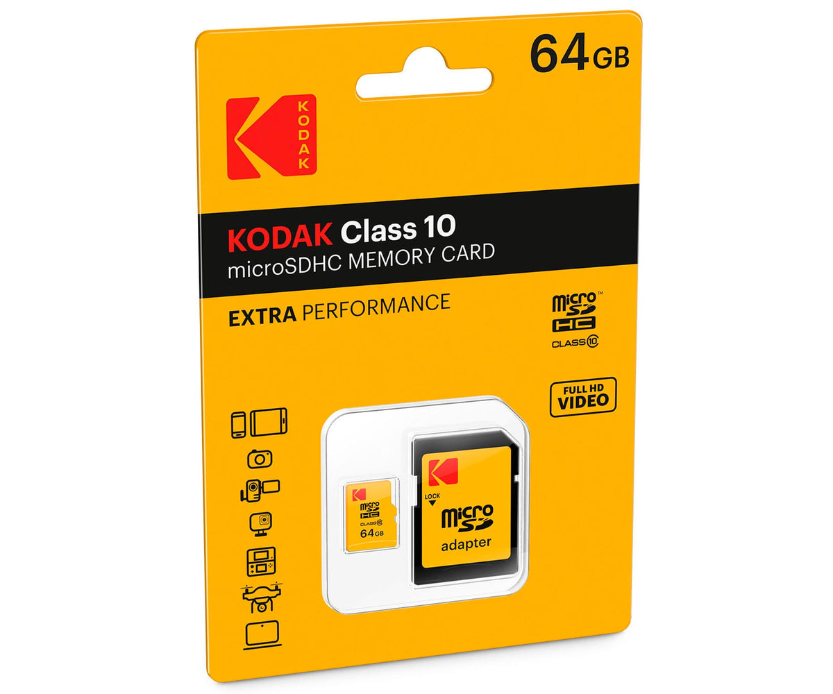 KODAK CLASS 10 MICROSDXC 64GB / TARJETA DE MEMORIA MICROSD + ADAPTADOR SD - detalle