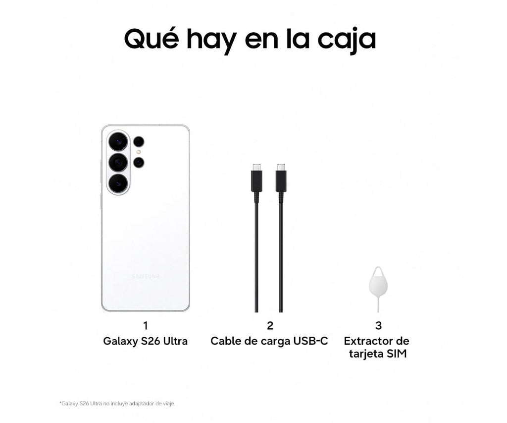 SAMSUNG GALAXY S26 ULTRA WHITE / 12GB+512GB / 6.9" DYNAMIC AMOLED 120HZ QHD+ - detalle