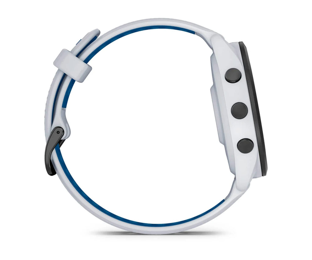 GARMIN FORERUNNER® 265 NEGRO CON CARCASA EN BLANCO Y CORREA DE SILICONA EN BLANCO/AZUL / SMARTWATCH 46MM - detalle