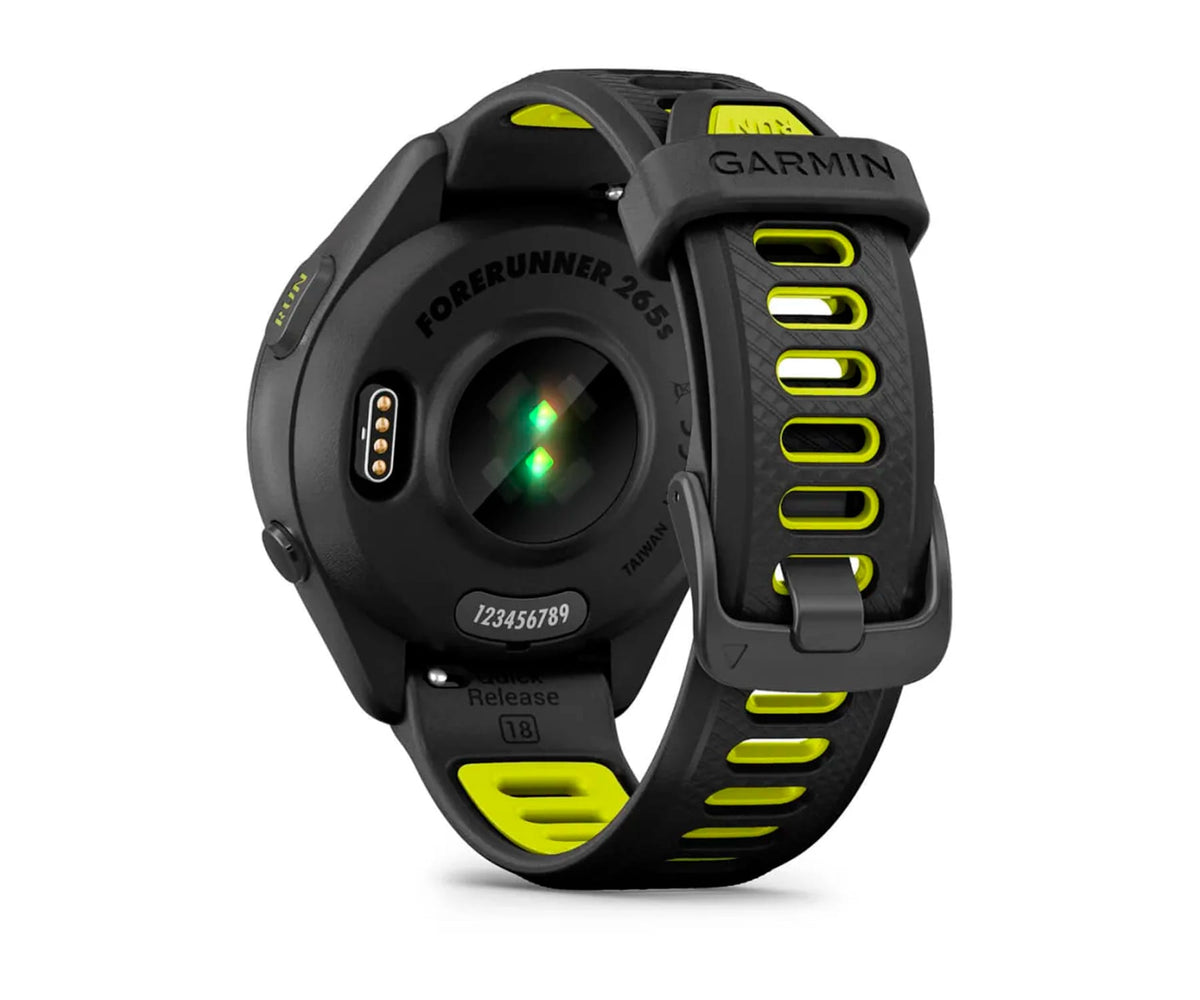 GARMIN FORERUNNER® 265S NEGRO CON CORREA DE SILICONA EN NEGRO/AMARILLO / SMARTWATCH 42MM - detalle