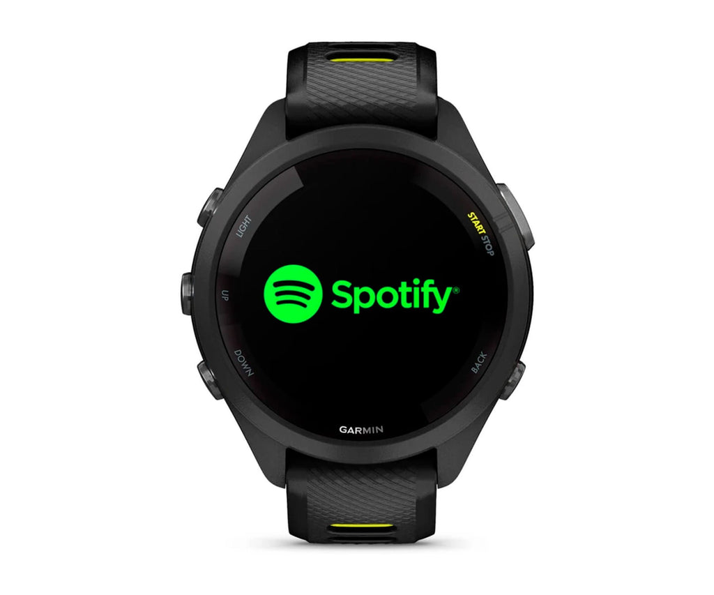 GARMIN FORERUNNER® 265S NEGRO CON CORREA DE SILICONA EN NEGRO/AMARILLO / SMARTWATCH 42MM - detalle