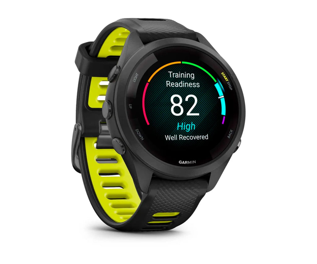 GARMIN FORERUNNER® 265S NEGRO CON CORREA DE SILICONA EN NEGRO/AMARILLO / SMARTWATCH 42MM - detalle