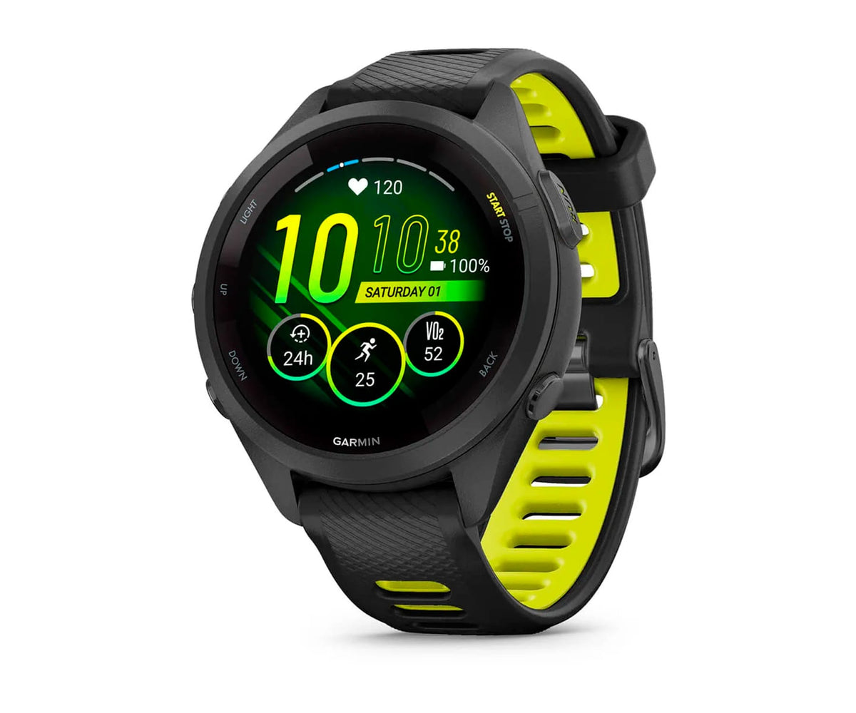 GARMIN FORERUNNER® 265S NEGRO CON CORREA DE SILICONA EN NEGRO/AMARILLO / SMARTWATCH 42MM