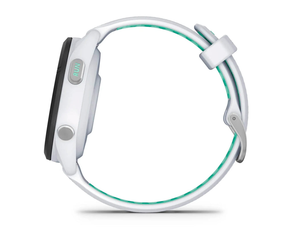 GARMIN FORERUNNER® 265S NEGRO CON CARCASA EN BLANCO Y CORREA DE SILICONA EN BLANCO/VERDE / SMARTWATCH 42MM - detalle