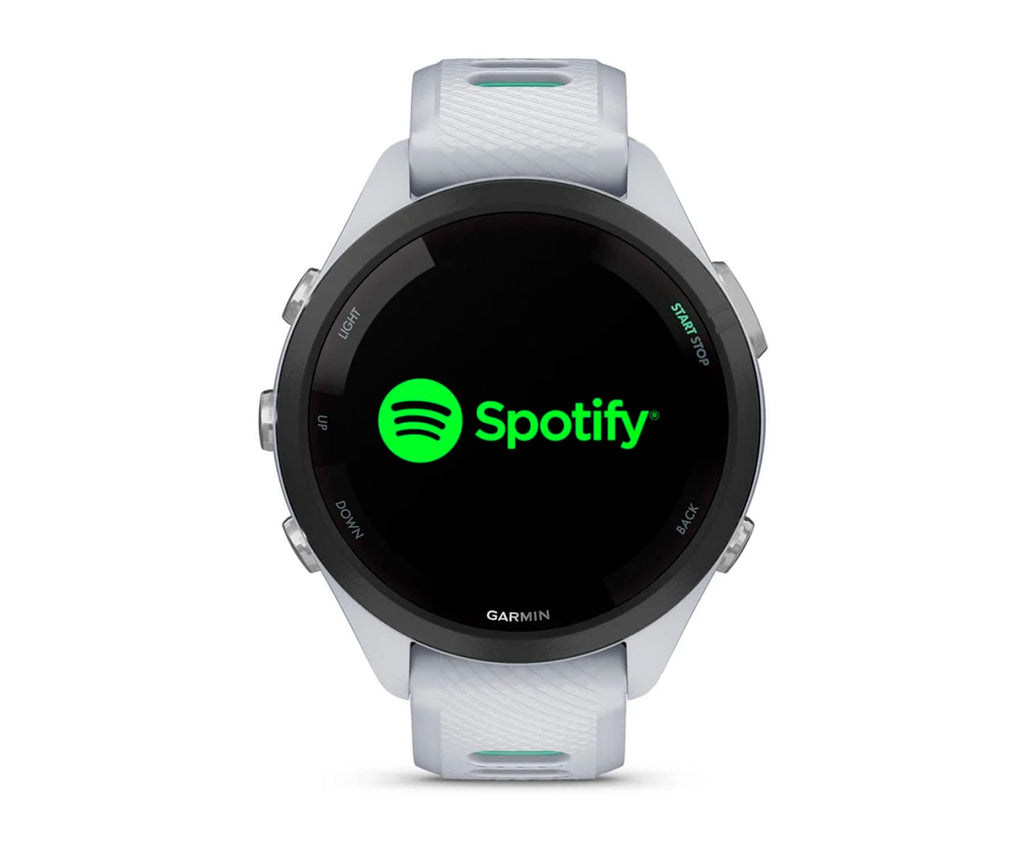 GARMIN FORERUNNER® 265S NEGRO CON CARCASA EN BLANCO Y CORREA DE SILICONA EN BLANCO/VERDE / SMARTWATCH 42MM - detalle