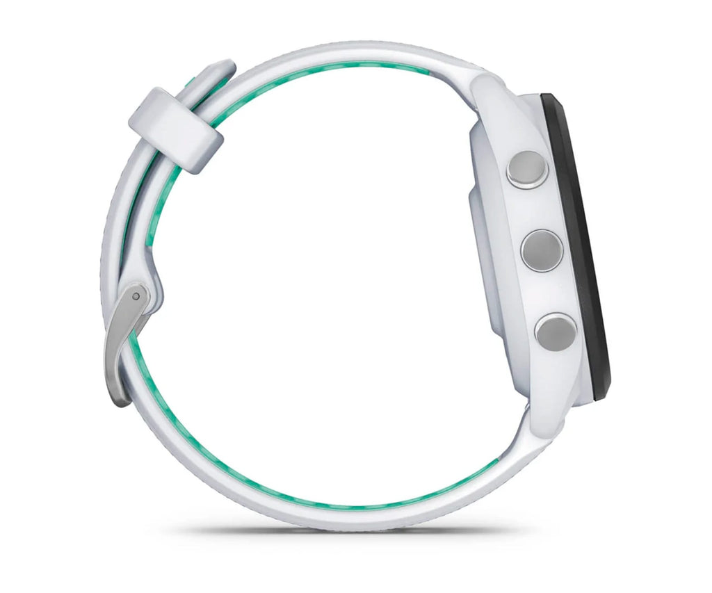 GARMIN FORERUNNER® 265S NEGRO CON CARCASA EN BLANCO Y CORREA DE SILICONA EN BLANCO/VERDE / SMARTWATCH 42MM - detalle